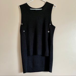Gabby Isabella Dark Grey Sleeveless Knit Top
